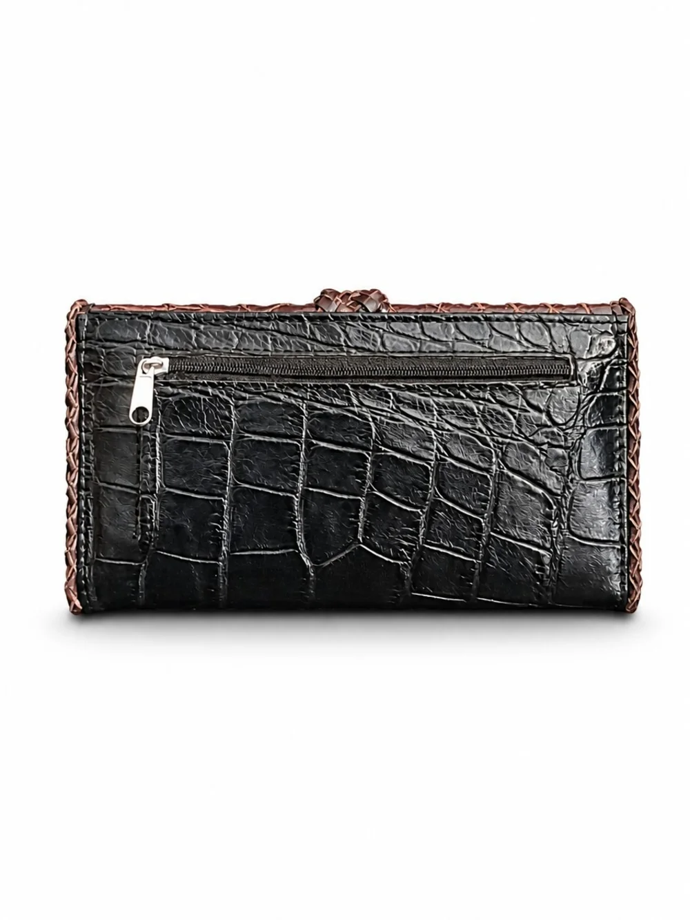 Bifold Wallet with Heart Concho - Brown/Black
